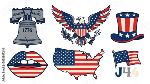 Independence Day 4th of July America Symbols Collection