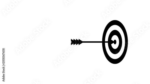 Animated Arrow Hitting Center Bullseye Target for Business Goal Success