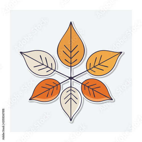 Colorful autumn leaves in flat design style