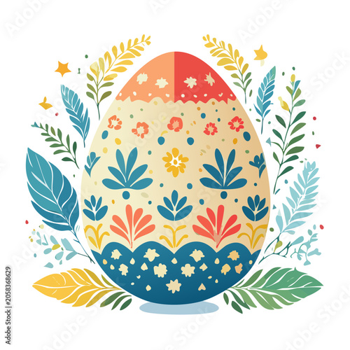 Blue red yellow floral mandala vector pattern
