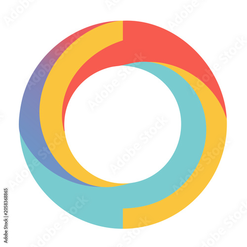Flat color wheel vector graphic