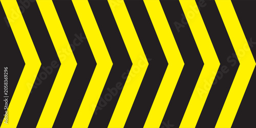 Obraz na płótnie Yellow and Black Chevron Warning Pattern Background With Caution Stripes for Saf