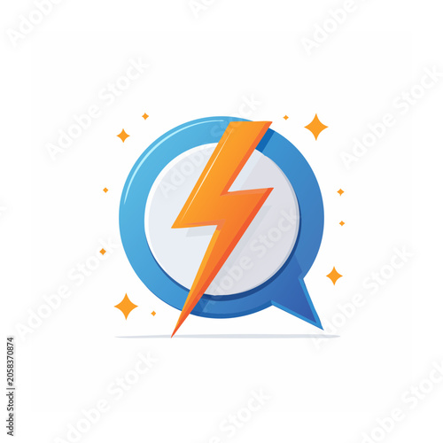 Flat design clock with golden hands and stars