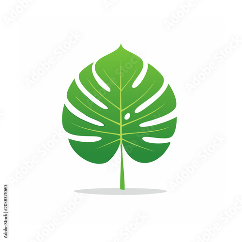 Green flat design leaf icon