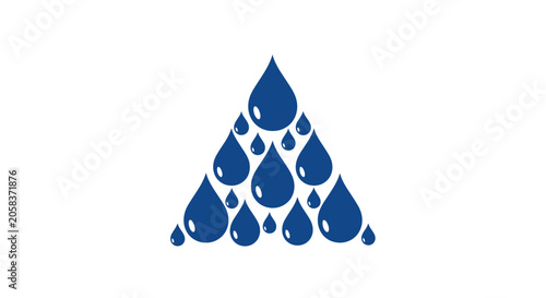 Obraz na płótnie Blue water drops in triangular arrangement.