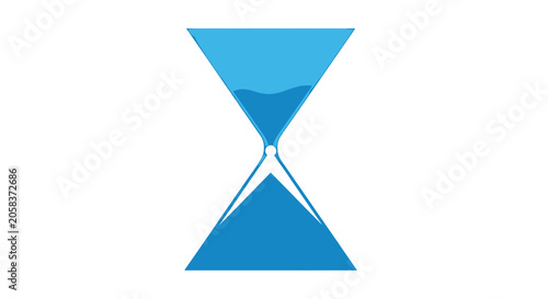 Schilderij op canvas Blue hourglass symbol representing time management.