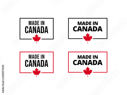 Made in Canada label or stamp design template vector.