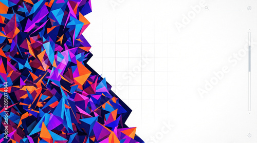 Colorful Abstract Polygonal Background with User Interface