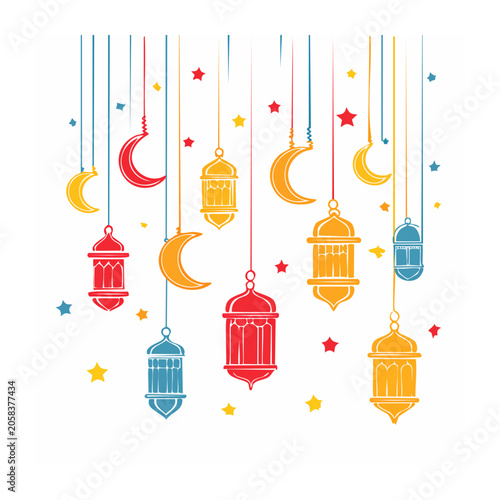 Flat design hot air balloons in sky
