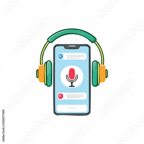 Flat design smartphone with app icons