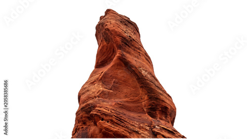 Fotografia Red sandstone rock formation with swirling textures isolated on transparent back