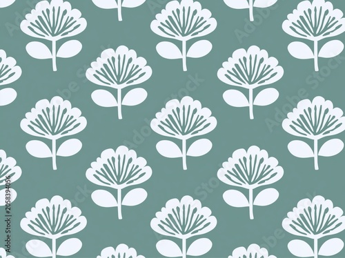 Gender neutral floral seamless vector background. Simple whimsical romantic 2 tone pattern. Kids, duvet cover, wallpaper, curtain and clothing, fashionable trendy print design scandi all over print.