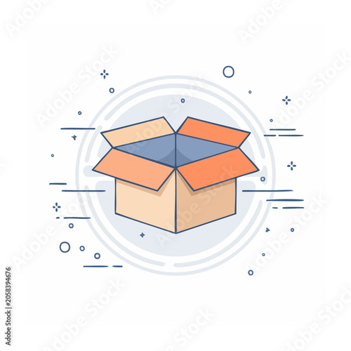 Flat design orange and blue cube vector
