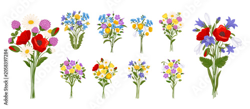 Fotografie Beautiful summer flowers bouquets