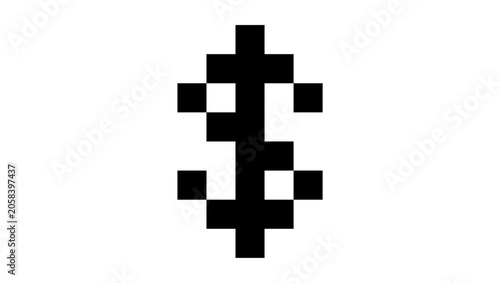 Tableau sur toile Internet money, pixelated usd, black isolated vector silhouette