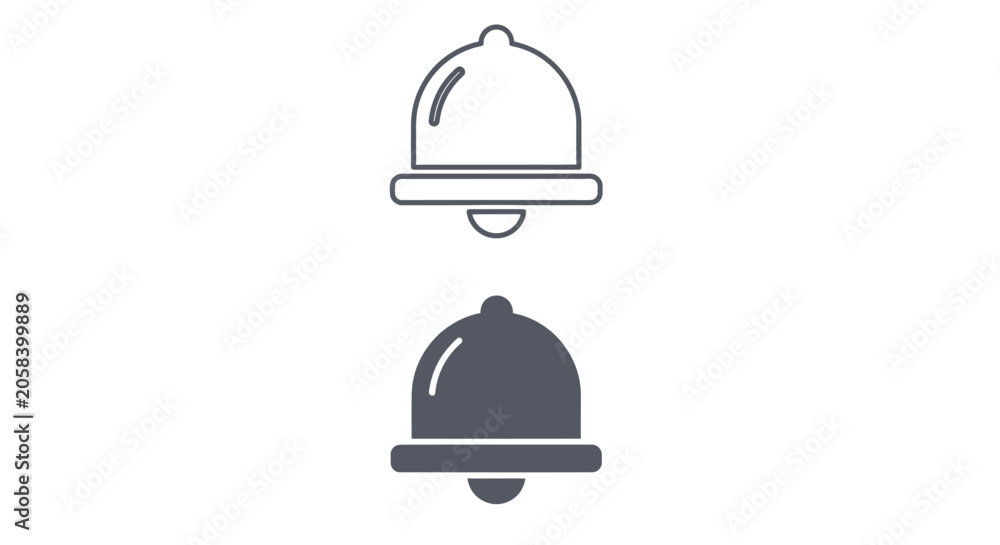 Fototapeta premium Notification bell icon set in outline and filled vector style