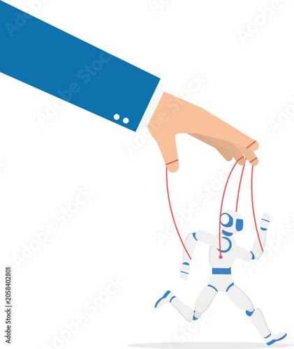 Robot being controlled like a puppet