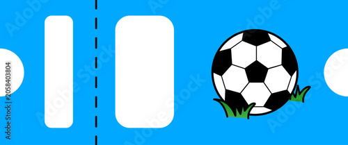 tickets soccer ball on blue background