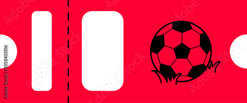 tickets soccer ball on red background