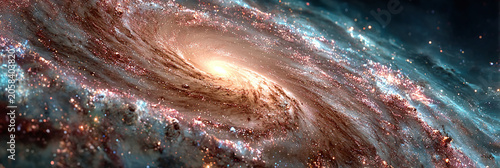Foto Detailed Spiral Galaxy in Deep Space with Vibrant Cosmic Dust and Stars