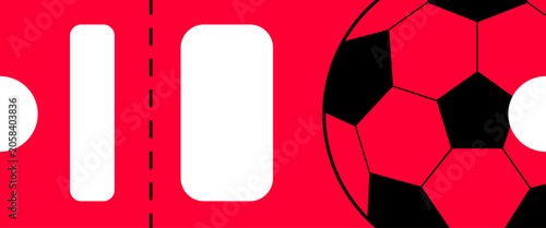 tickets soccer ball on red background