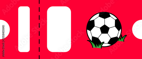 tickets soccer ball on red background