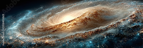 A stunning spiral galaxy showcases its vibrant colors and swirling arms in deep space.