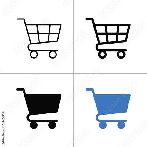 Foto Shopping Cart Icons Set Vector Illustration