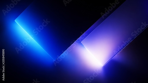 Blue And Violet Neon Light Beam Technology Background