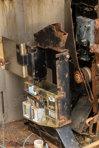 Severely Corroded Mechanical Equipment with Rusted Components and Internal Damage
