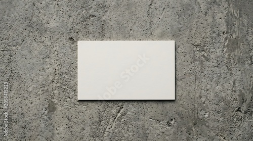 Blank White Business Card Mockup on Rough Concrete Wall Background