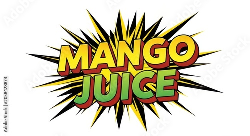 Mango juice comic book style text effect