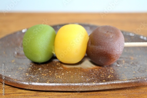Botchan dango purchased in Matsuyama City, Ehime Prefecture, Japan