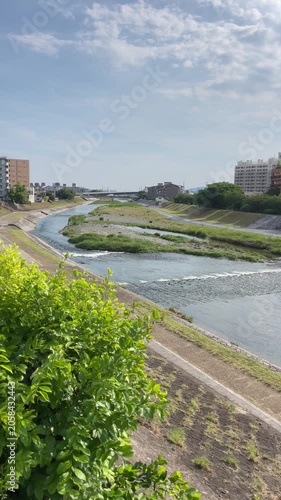京都の鴨川  日本 旅行 観光 旅