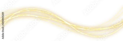 Abstract Gold Sparkling Wave Motion Lines Transparent Overlay