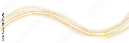 Abstract Golden Light Streak Wave with Sparkle Effect on Dark Background