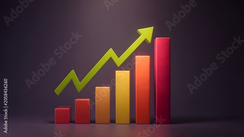 business graph with arrow