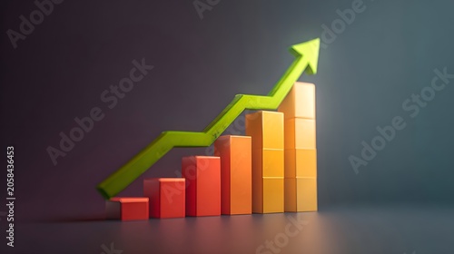 business graph with arrow