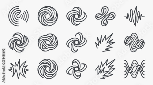 Canvastavla Black and White Abstract Mathematical Knot Diagrams.