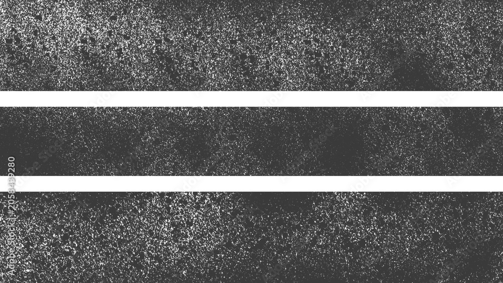 Fototapeta premium Abstract Road Texture with White Parallel Lines – Asphalt Surface, Grainy Concrete Pattern, Transportation Symbol, Lane Divider Concept, Urban Design Inspiration and Visual Background