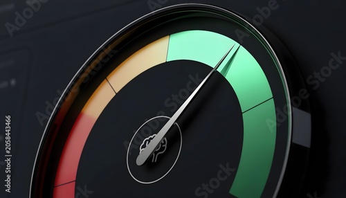 Credit Score Gauge Meter Showing Good Financial Health