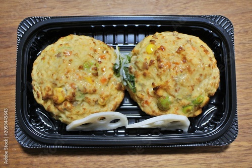 Fotografie Tofu hamburg steak with Japanese-style starchy sauce purchased at a supermarket