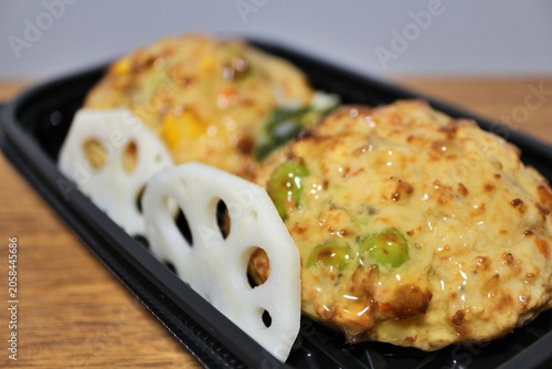 Canvas-taulu Tofu hamburg steak with Japanese-style starchy sauce purchased at a supermarket