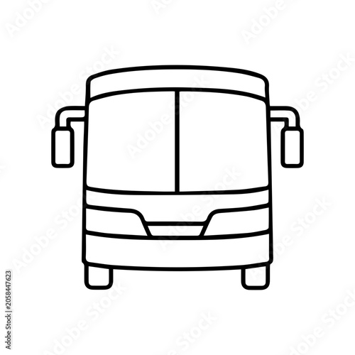 Front view bus line icon