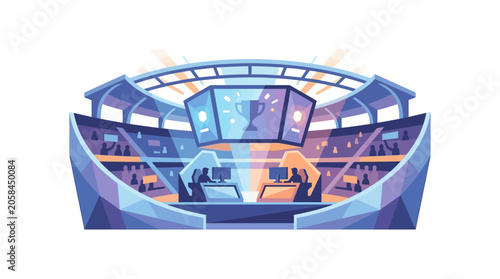 Obraz na plátně Esports Tournament Arena Gaming Competition Vector Illustration
