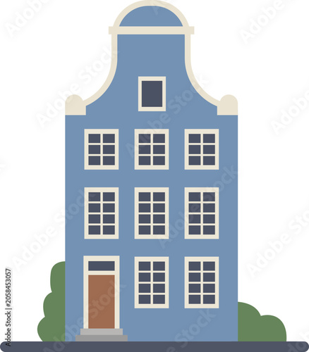 vector illustration of dutch house