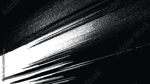 Bild auf Leinwand Grunge textured brush stroke effect with white and black gradient streaks diagon