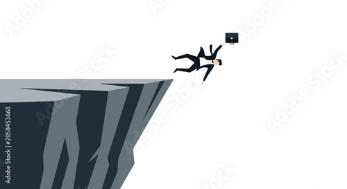 Konstfotografi Dramatic Illustration of a Person Falling From a Cliff.