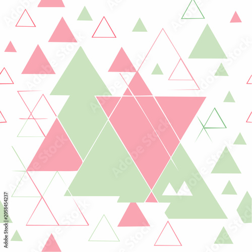 Pink and Green Geometric Triangle Pattern