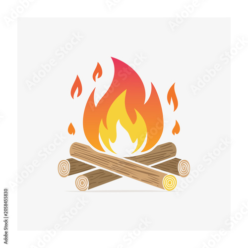 Phoenix vector icon with flames and feathers